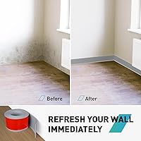 Vista 3 de Moldura de Zócalo, 4 Pulgadas (Ancho) x 40 Pies (Largo) Despegar y Pegar Moldura de Zócalo Flexible, Base de Zócalo de Vinilo Autoadhesivo, Zócalos