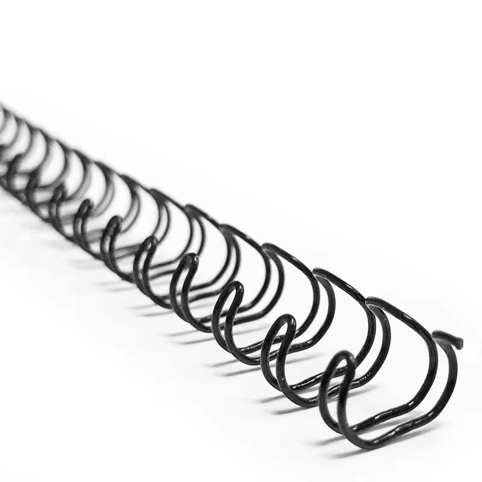 TOTiyea 100 Pack Double Loop Wire Binding Spines, 3/8 Inch Diameter, 3:1 Pitch,32-Loop, Black, 60 Sheets Capacity, Letter Size