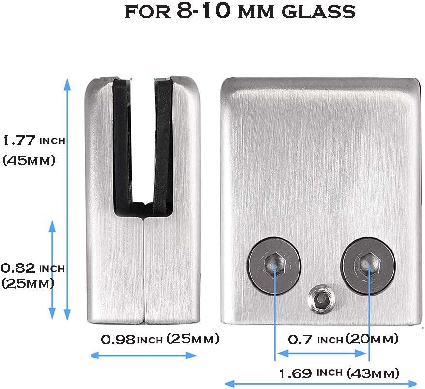 Chеареѕt 🛒 10PCS Stainless Steel Glass Clamps Adjustable 8-10MM Square Glass Clamp Glass Bracket Flat Back for Balustrade Staircase Handrail -1.77x1.69x0.98(Square 8-10MM) 🔥 Crаzу Dеаlѕ 10PCS Stainless Steel Glass Clamps Adjustable 8-10MM Square Glass Clamp Glass Bracket Flat Back for Balustrade Staircase Handrail -1.77x1.69x0.98(Square 8-10MM)