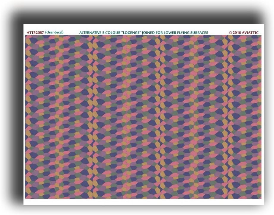 Aviattic ATT32067 1/32 (Clear Decal Paper) Alternative 5 Colour Lozenge Joined for Flying Surfaces
