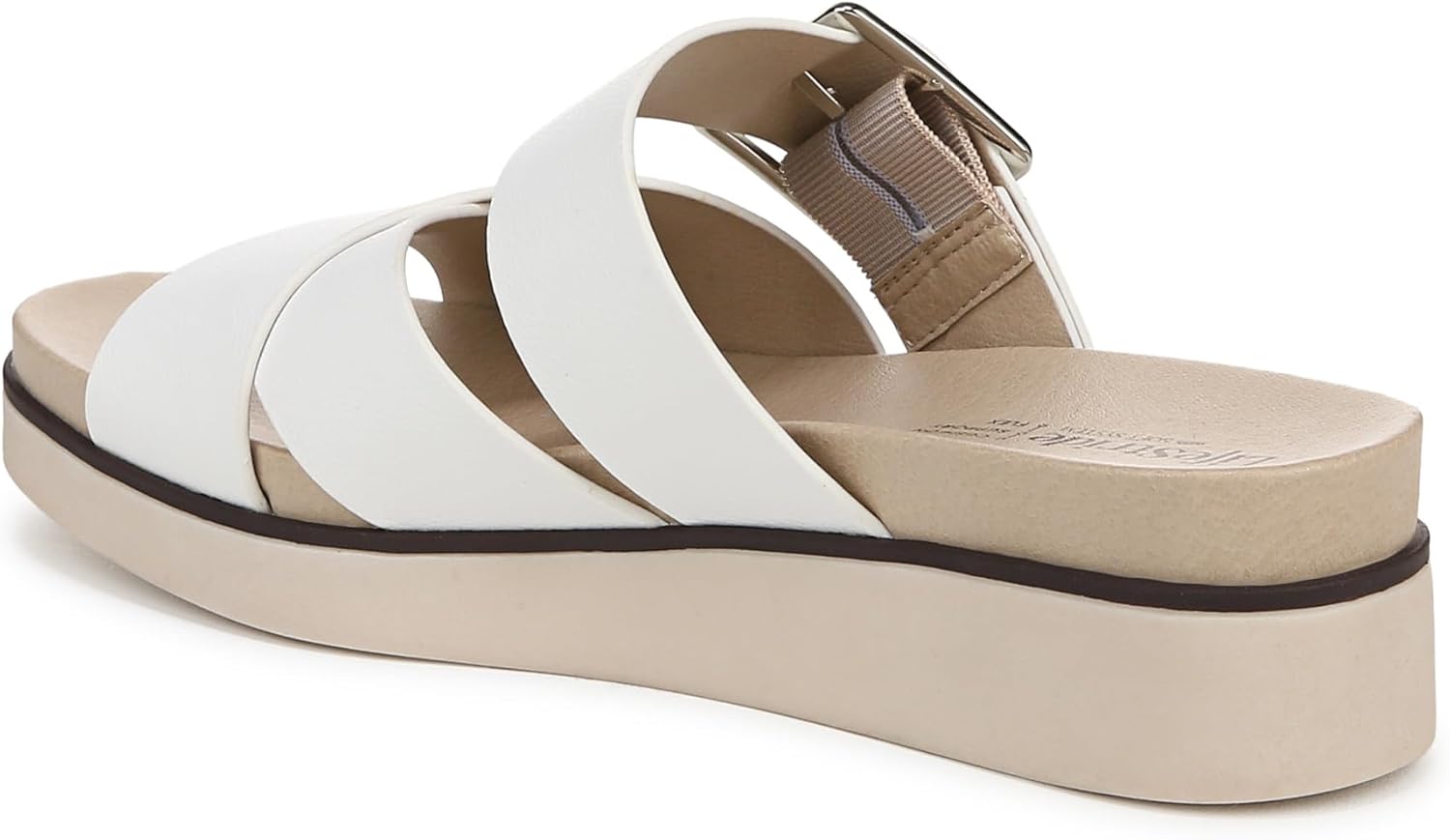 LifeStride Womens Getaway Slide Sandal Bright White 8.5 W - Image 8