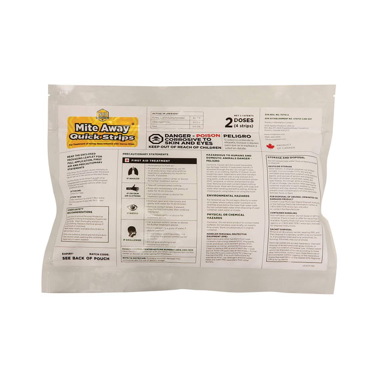 Mite Away Quick Strips Beekeeping Varroa Mite Control (2 Dose) Buy Online in United Arab