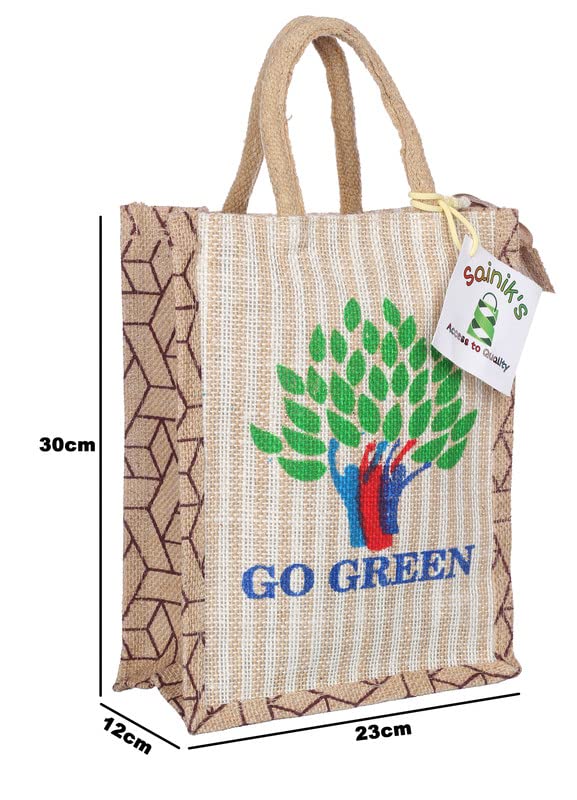 SAINIK'S ACCESS TO QUALITY Jute Bags/Tiffin Jute bag/Jute bags/Go Green Jute bags Pack of 3