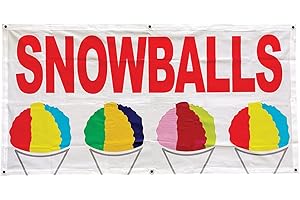 Eye-Catching 2'x4' Snow Cone Sign for Summertime Refreshment