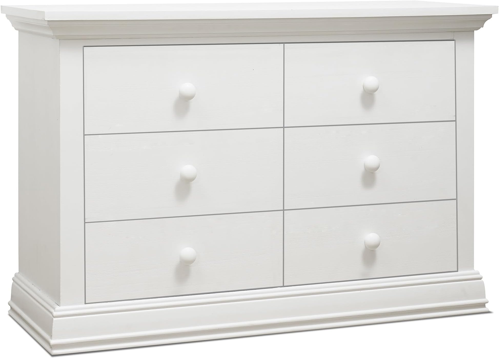 Sorelle Furniture Modesto Baby Double Dresser – Nursery Storage with Drawers, Kids Bedroom and Child’s Room, Furniture for Infant - White