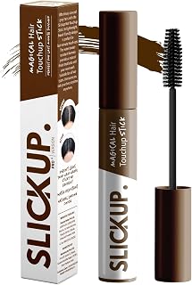 SLICKUP Hair Touch Up Stick Temporary Color, Gray Hair Coverage, Hair Colour Stick, White Hair Coverage, Hair Mascara, Beard & Root Touch Up (Brown)