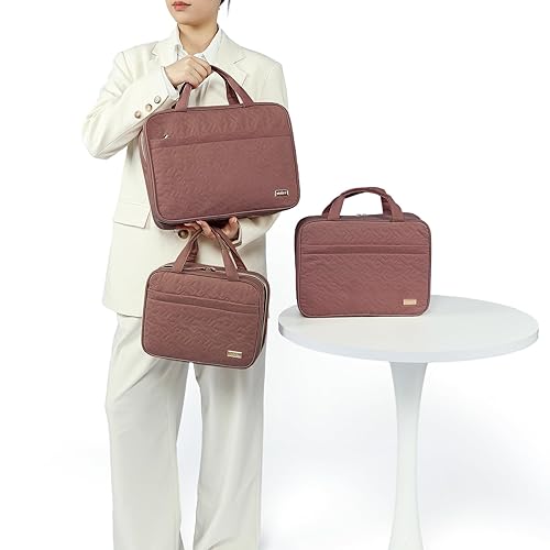 Miniatura 29 de NISHEL Neceser de viaje para mujer, organizador colgante y portátil para champú de tamaño completo, acondicionador, juego de cepillos y accesorios