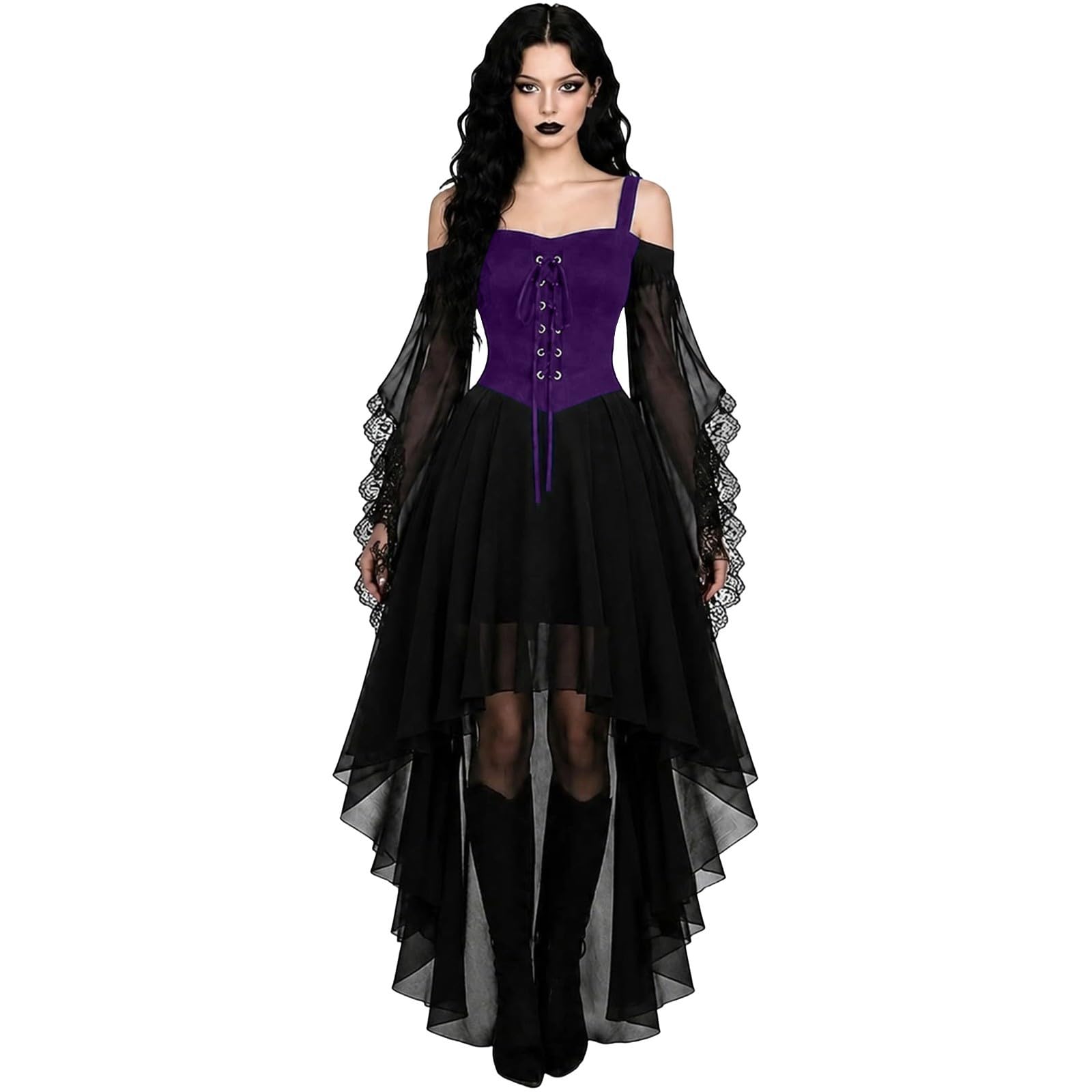 Halloween Costumes Adult Women Lace Gothic Dresses Medieval Costume — image 1