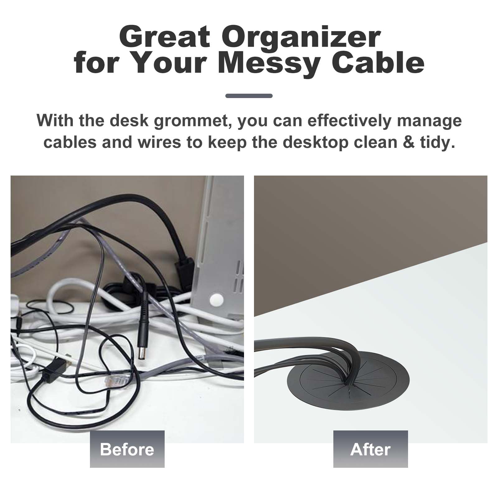 2 Inch Desk Grommets - Cable Management -3