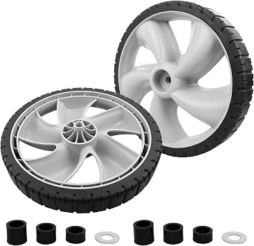HQPASFY 490-324-0002 Rear Wheels 12 Inch Rear Wheels 12x1.75" Plastic Wheel Compatible with Craftsman Lawn Mower, 2 Pack