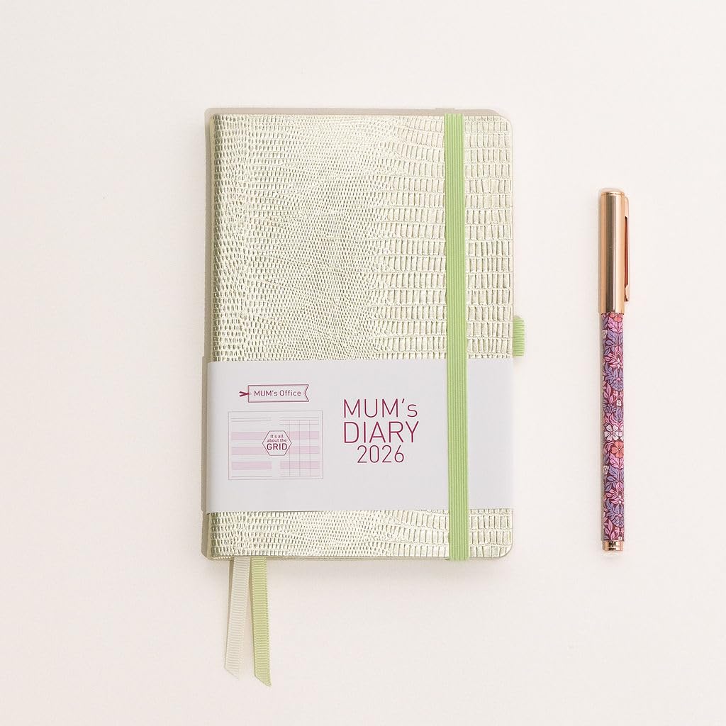 MUM's Diary 2026 (Champagne) - Medium sized 2026 diary - Jan to Dec 2026 Week-To-View with 4 column GRID layout - organise the scheduling chaos of busy family life