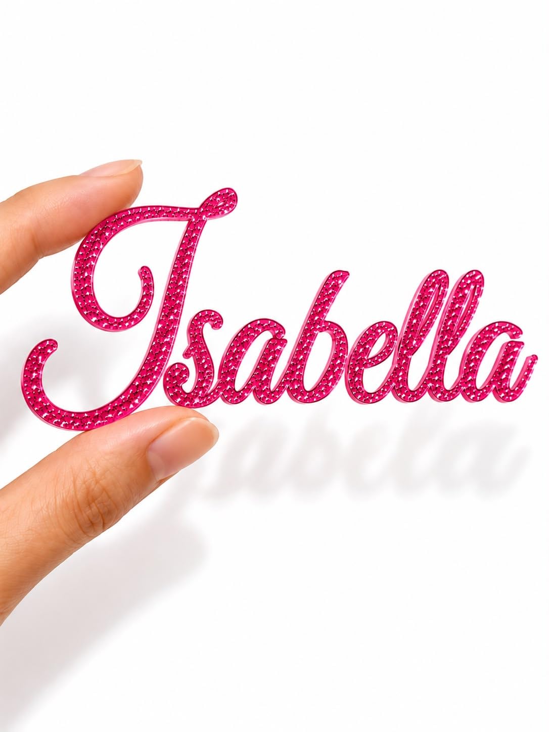 Personalised Cake Topper Name in 5 Colours, 3mm Thick Glitter Acrylic Birthday Cake Topper for Weddings, Baby Showers, Anniversaries and Parties (Pink Glitter) — image 1