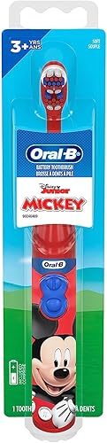 Oral-B Cepillo de dientes a batería para niños con Mickey Mouse de Disney cerdas suaves para niños a partir de 3 años