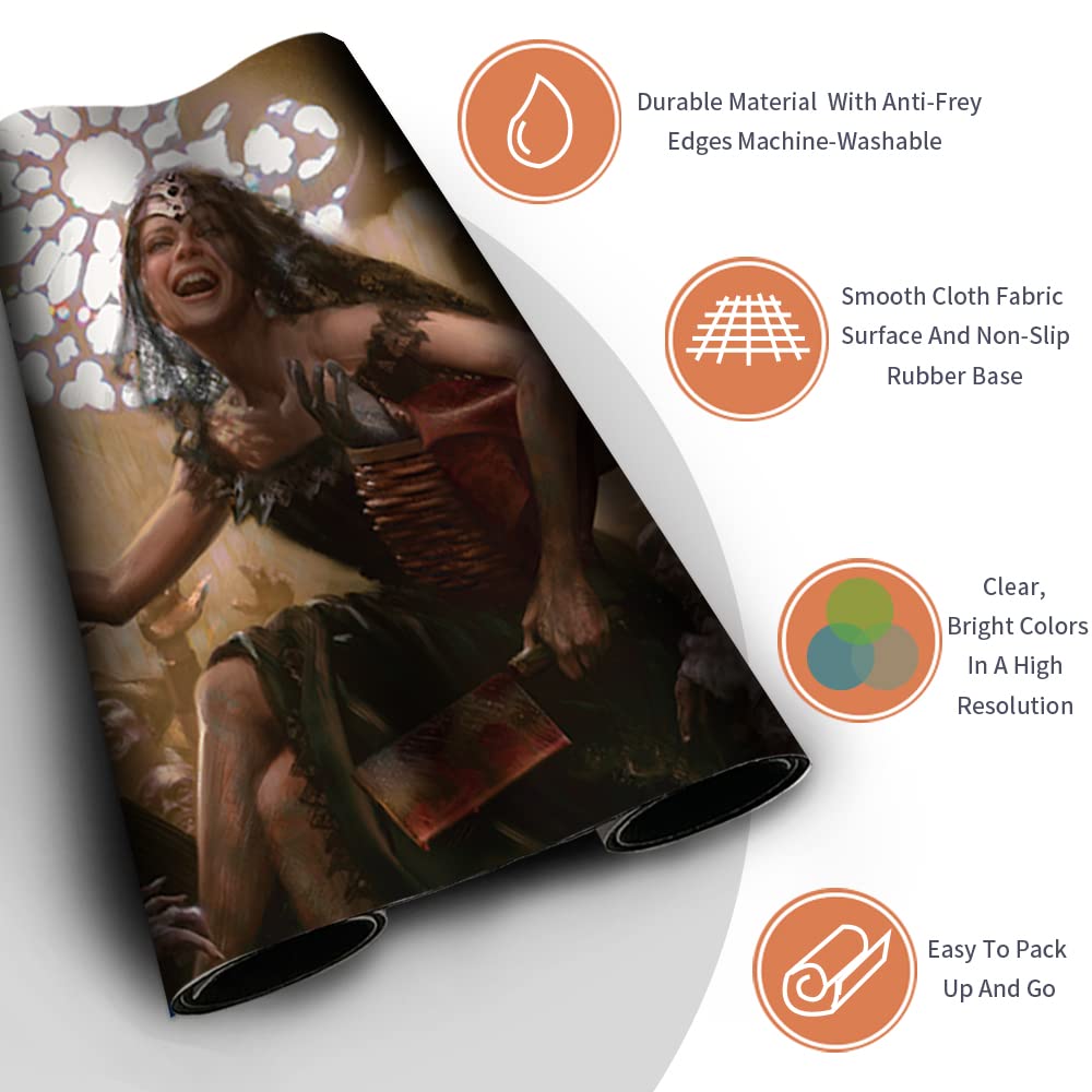 Four leaves GISA, Glorious RESURRECTOR - MTG Spielmatten+Kostenlose wasserdichte Tasche,MTG Playmate Table Mat Größe 60X35CM, MTG Mouse Pad kompatibel mit MTG TCG CCG RPG