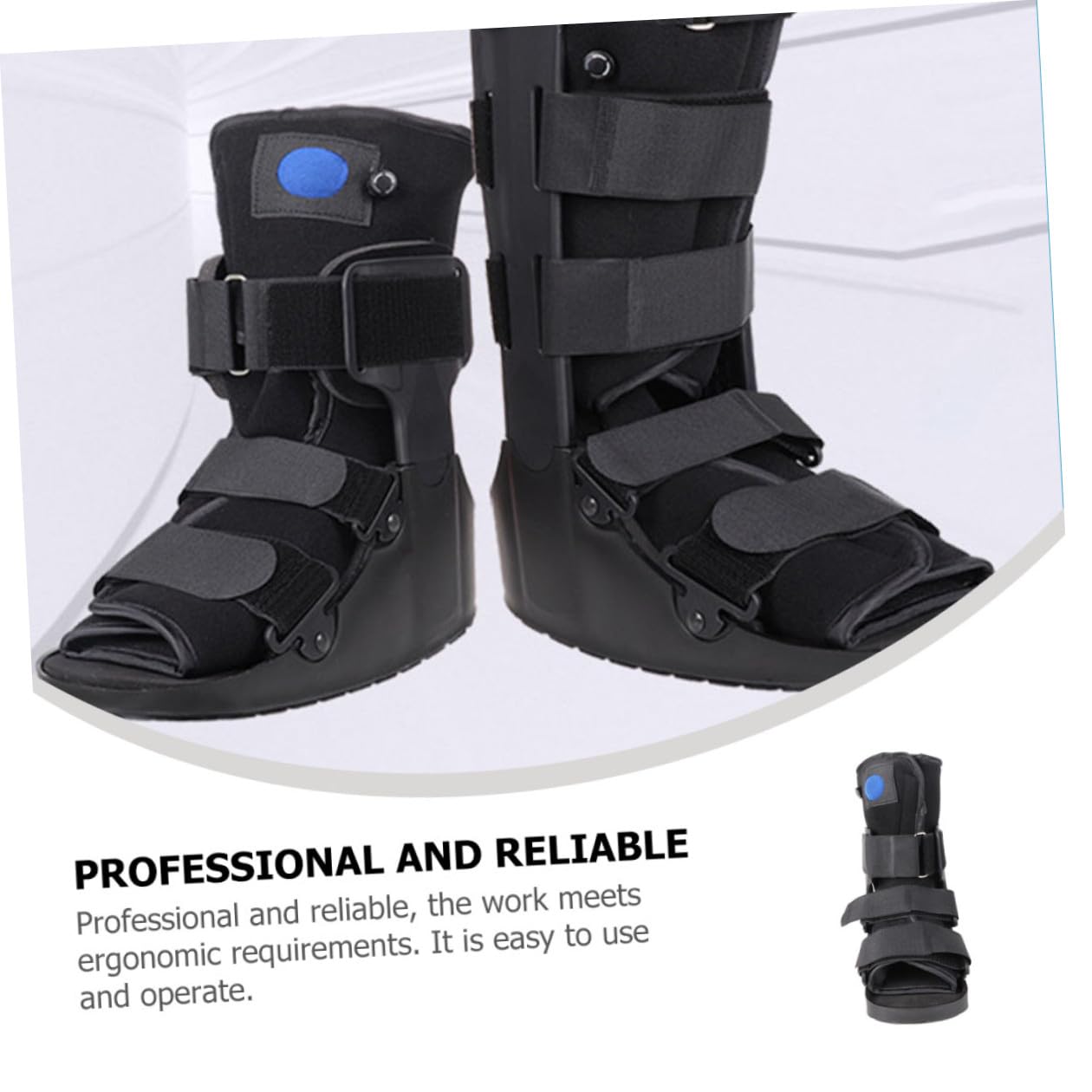 INOOMP Short Ankle Brace Foot Protector Boot with Inflatable Cushion, Sprain Rehabilitation Stabilizer Shoe for Post-surgery and Injured Foot Support, Adult and Walking Fixed Orthopedic