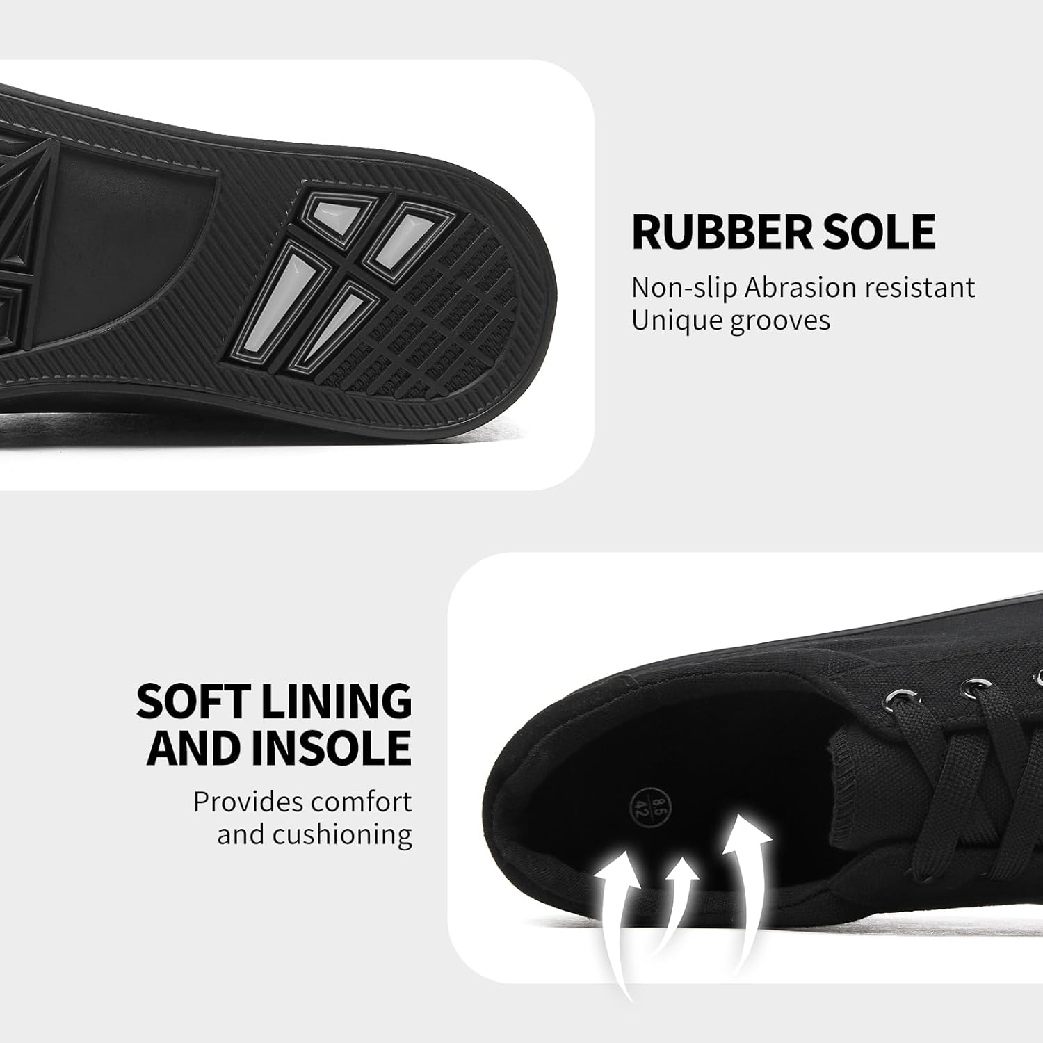 Rominz Mens White Canvas Shoes Fashion Low Top Canvas Sneakers Casual Tennis Shoes Lace-Up Walking Shoes for Men - Image 5