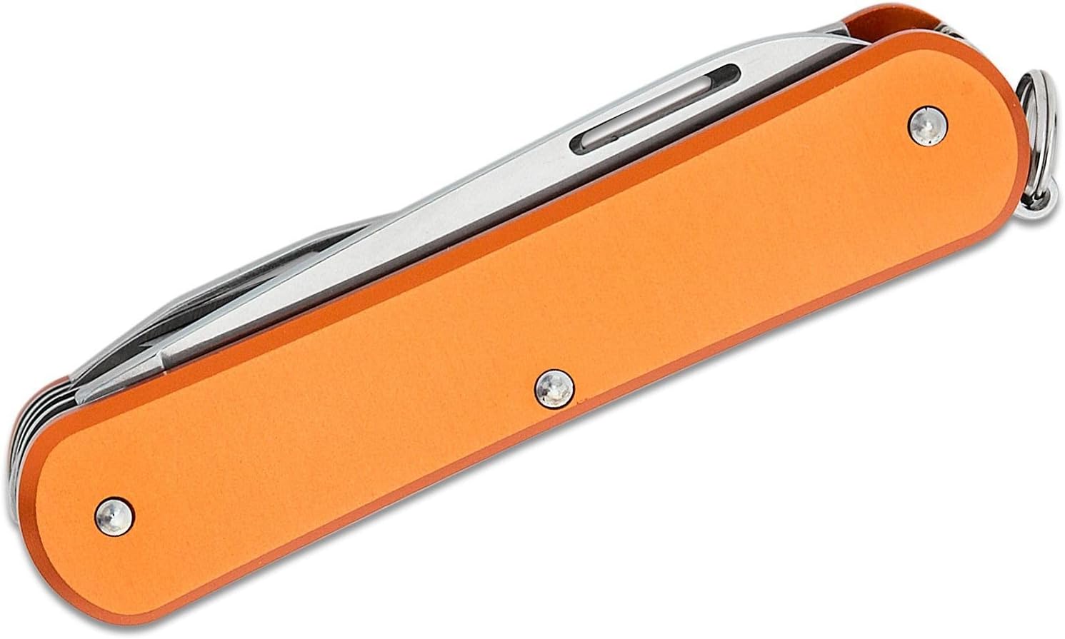 Fox Knives Vulpis FX-VP130-SF5 Slipjoint EDC Pocket Knife 5-in-1 Multitool - 2.17in Blade, Hacksaw, Bottle Opener, Can Opener, Scissors, Flat Head Screwdriver - Every Day Carry (Orange)