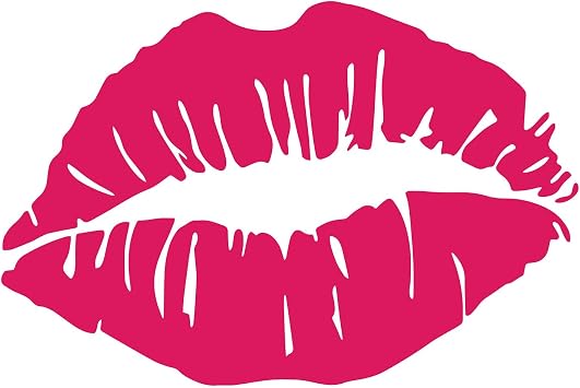 Lips Kiss Mouth Vinyl Decal Sticker Car Window Bumper Die Cut 5.5-Inches Premium Quality UV Resistant No Background 5.5-Inches, Hot Pink JMM0297HTPNK5