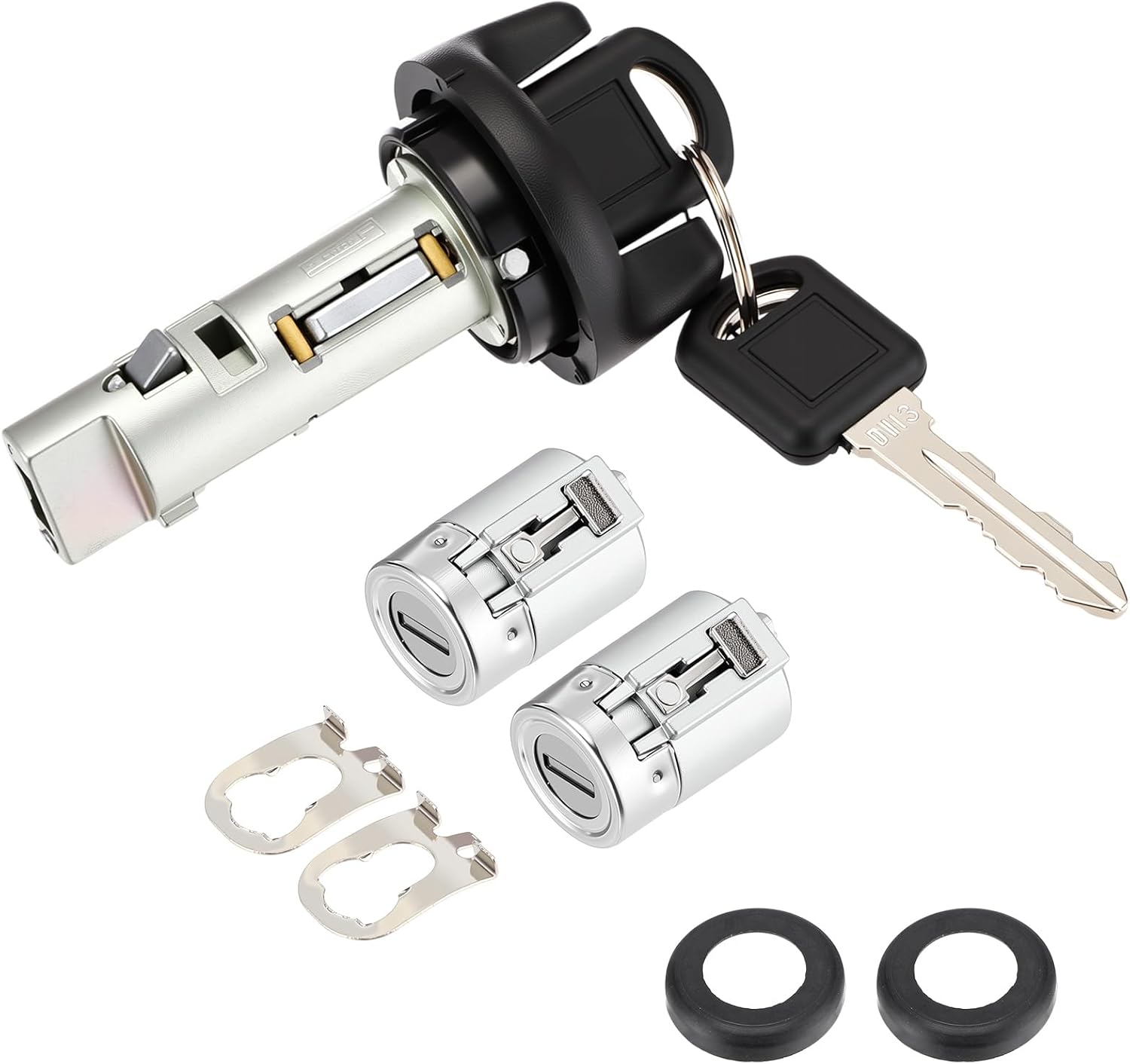 Ignition Switch Lock Cylinder and Door Lock Cylinder Set with Keys Compatible with Chevy C/k Pickup Compatible with GMC C/k Pickup (1995-1997)