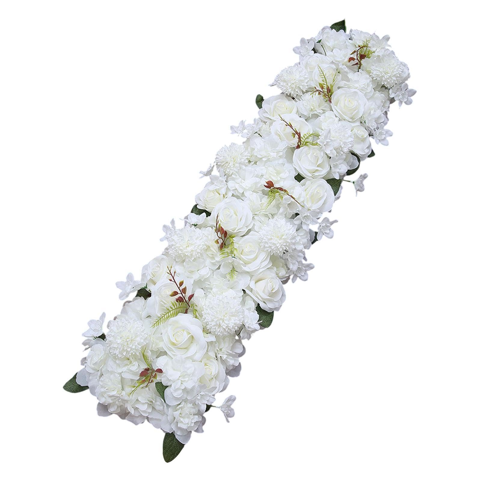 Panneau floral de fond blanc en roses de soie artificielles pour mariage