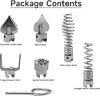Vista 2 de 7Pcs Drain Cleaner Combination Cutter Head Set, 16mm Drain Dredging Combination Cutter Head for Ridgid k50 K400 Drain Snake Drain Cleaner