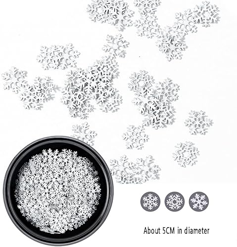 Miniatura 3 de Copos de nieve 3D con purpurina para decoración de uñas de Navidad, copos de nieve de invierno, suministros de arte de uñas para mujeres y niñas,