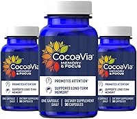 Vista 9 de CocoaVia Suplemento cerebral Memory & Focus, 30 días, mezcla de flavanol de cacao, luteína, cafeína añadida para impulsar. Mejora la función