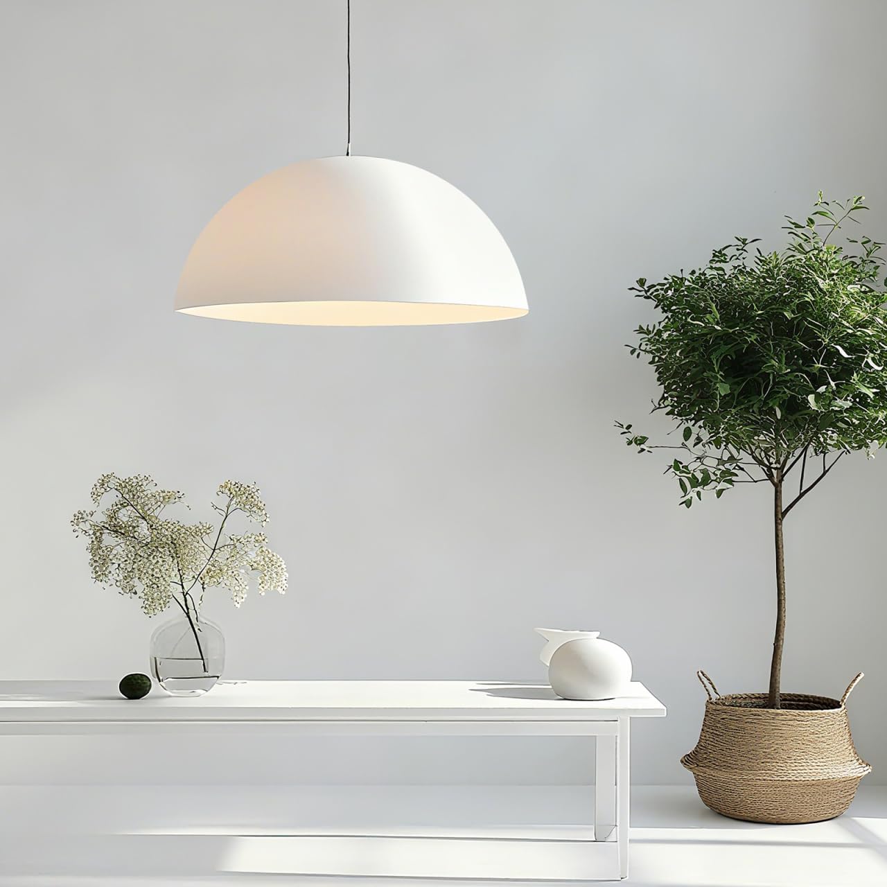 iplusmile Floor Lamp Shade, Plastic Bowl White Lamp Shades Replacement, 1.65 inch/ 42 mm Fitter Lamp Light Covers for Floor Lamps Upright (11 inch Diameter)