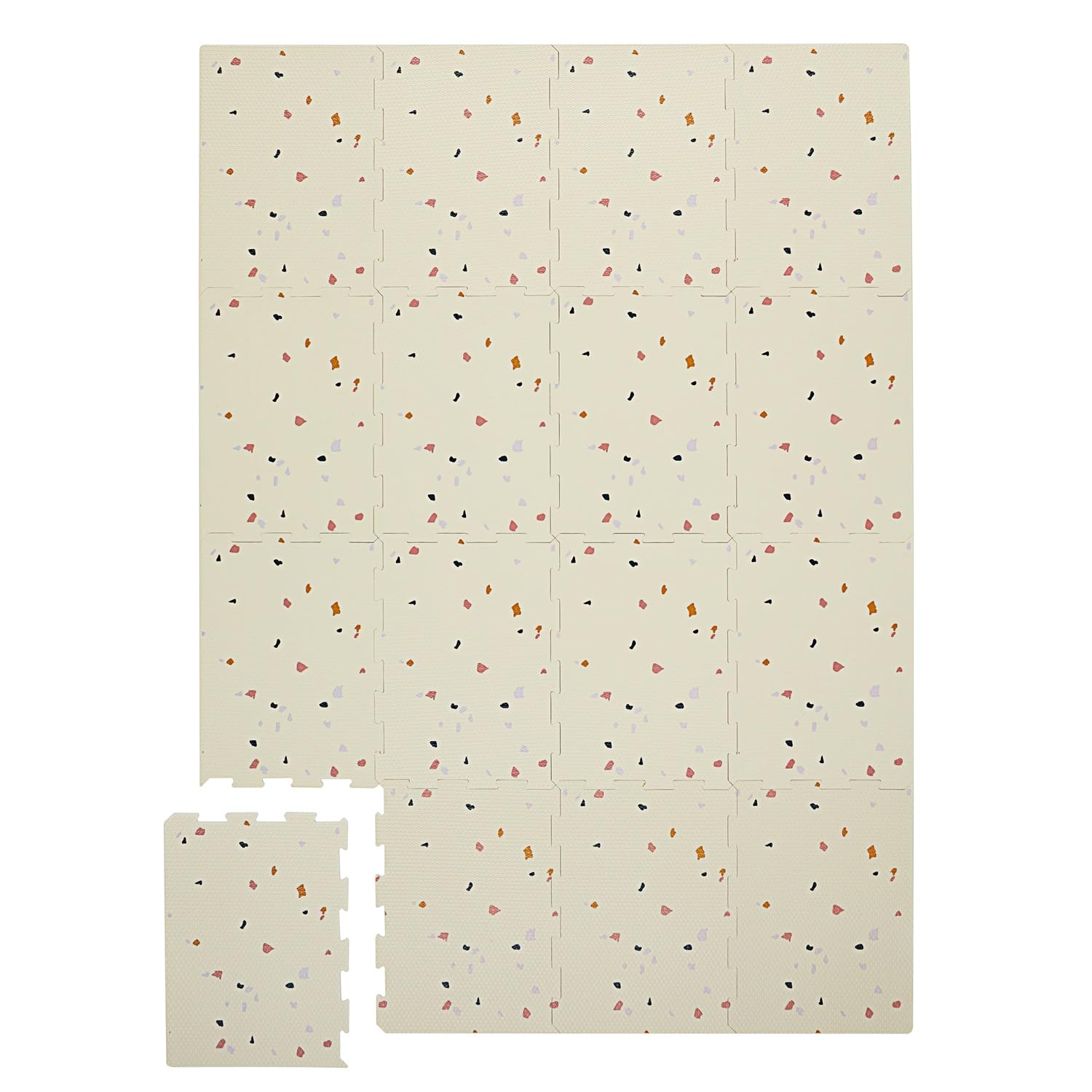 3 Sprouts - Foam Puzzle Play Mat - Large Baby Play Mat - Soft Padded Playmat for Floor - Ideal Kids Play Mats for Toddlers - Waterproof Mat - Babies Playmat for Indoors - Terrazzo Cream