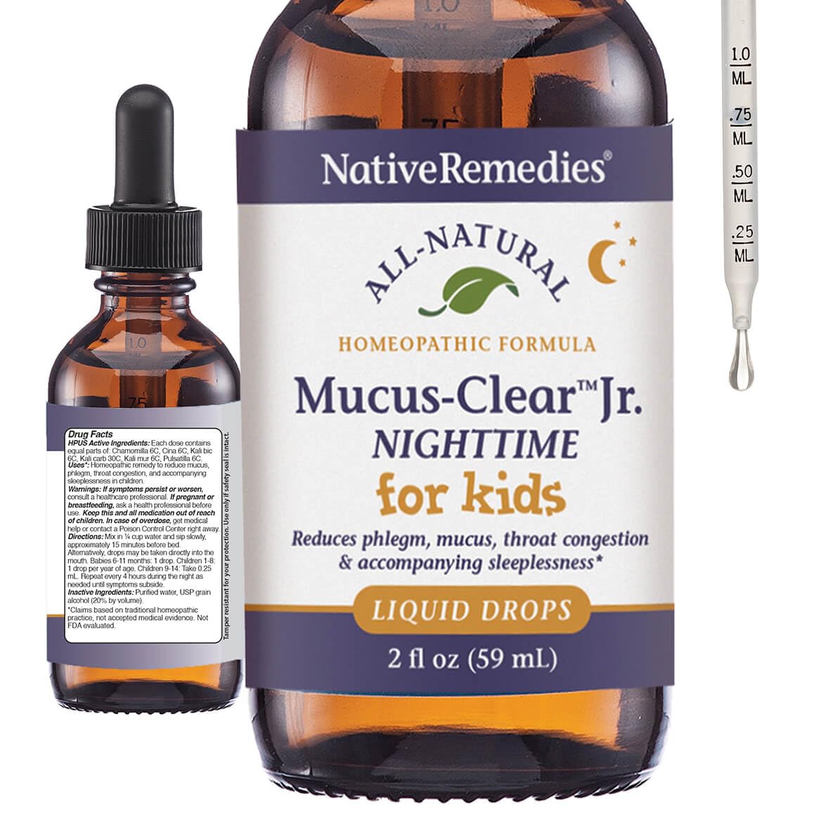 Native Remedies Mucus-Clear Jr. Nighttime - Temporarily Relieves Mucus Congestion in Children