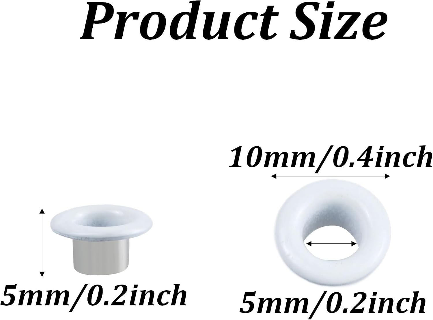 pson 100 Sets 5mm ID Round Metal Eyelets Grommets, White Metal Scrapbooking Eyelets Washers Leather Craft Accessories for DIY, Shoes, Clothes, Crafts, Bags
