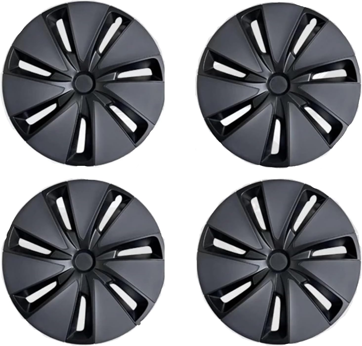 2025 Wheel Cap Compatible with Tesla Model 3 18 Inch Tire Full Rim Accessories Parts 2024 HubCap(Black Grey)
