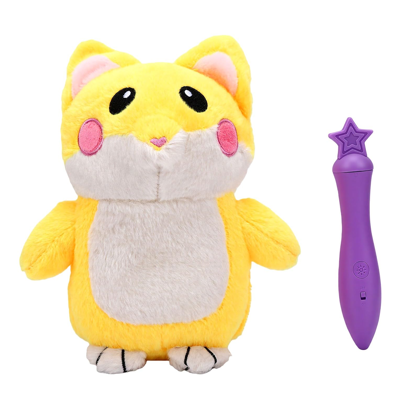 YUYTE Glow Plush Toy with LED Pen for Drawing on Plush, Luminous Stuffed Animal Craft for Kids Nighttime Creativity, Soft Glow Doodle Toy (1)