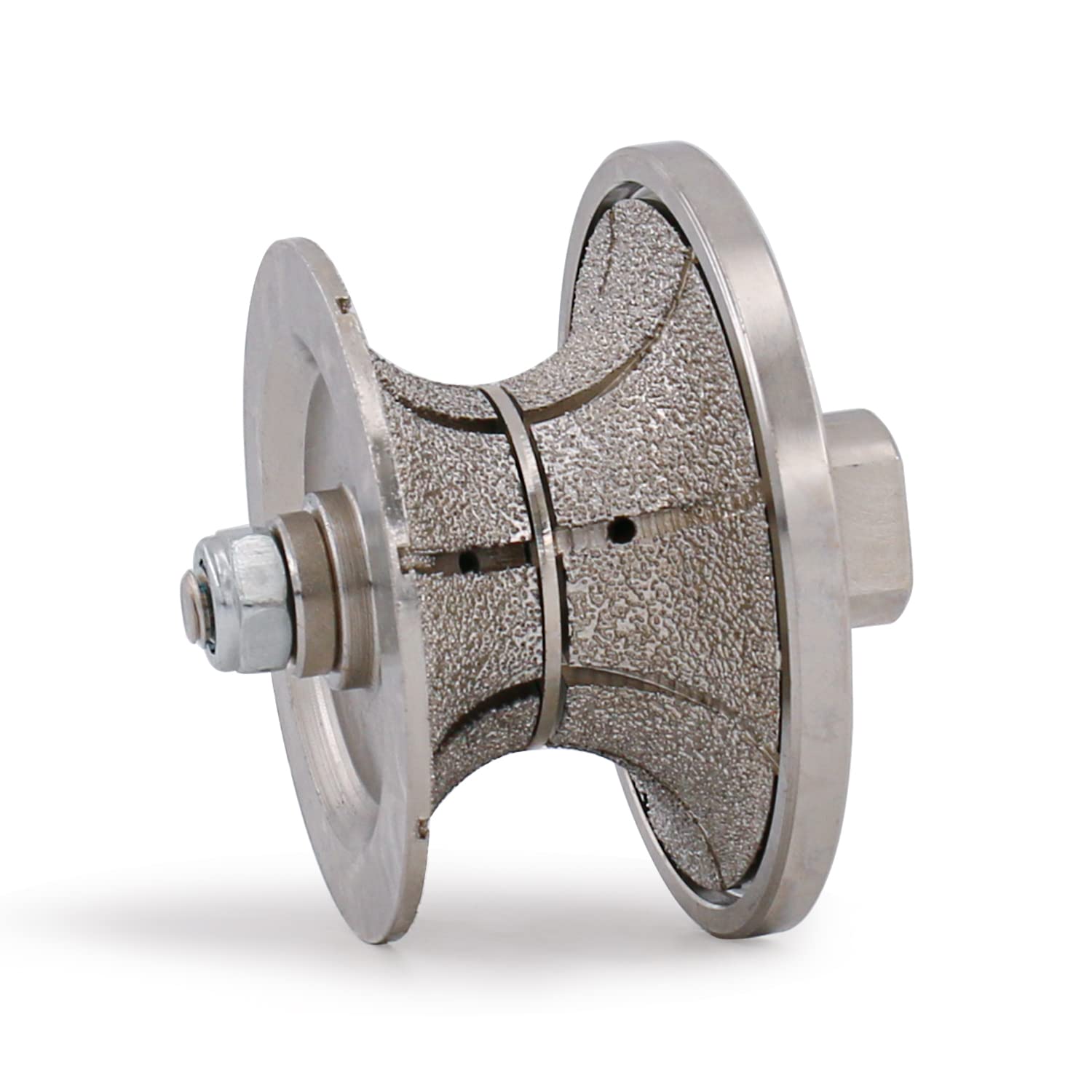 Z-LION V40 1-1/2 inch Diamond Router Bit Full Bullnose Profiler Wheel Vacuum Brazed for Granite Concrete Marble Stone M14 Thread（V40）