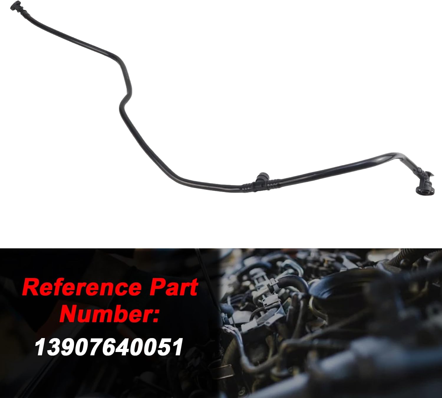 13907640051 Engine Fuel Tank Breather Pipe Hose Line for BMW X1 F48 X2 F39, 118i 120i 218i 220i F52 F45, Suction Jet Pump With Line for Mini Countryman F60 1.5T 2.0T COOPER, 2.0T JCW, 16-19