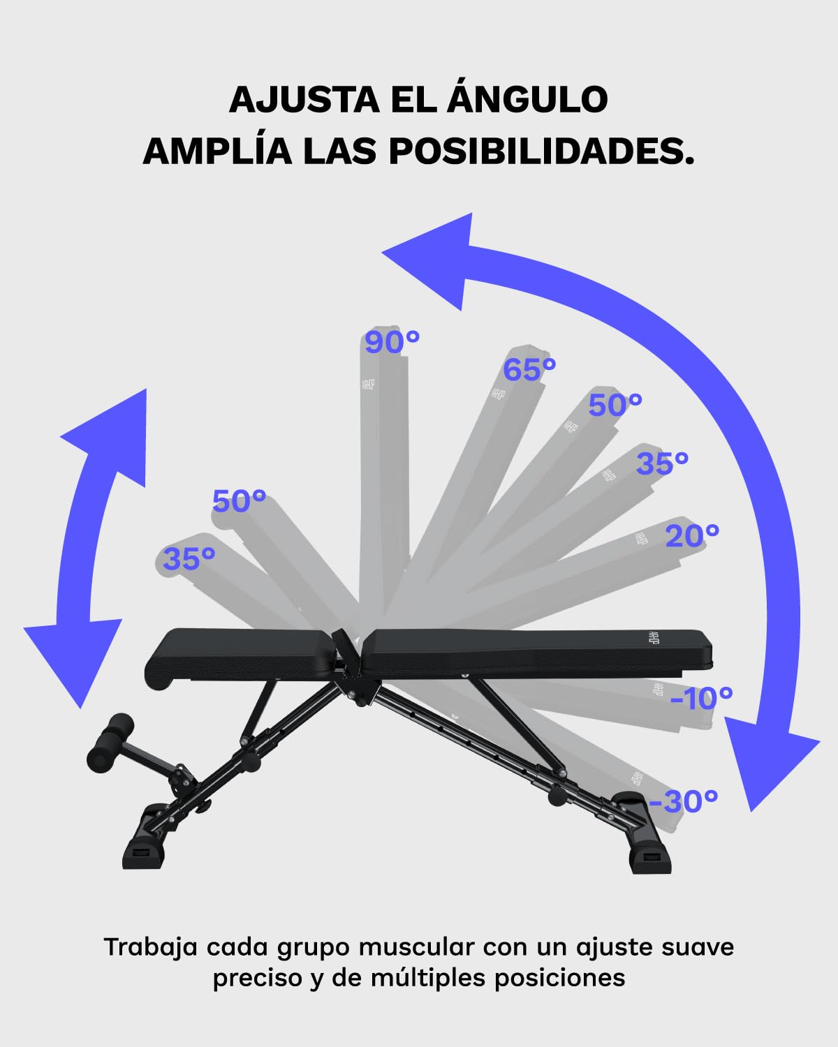 AIRHOP Banco de Musculación Banco de Press de Banca Ajustable Mejorado, Banco Ejercicio para Entrenamiento Completo del Cuerpo, Plegable y Ahorro de Espacio, Adecuado para Home Gym y Estudios Fitness