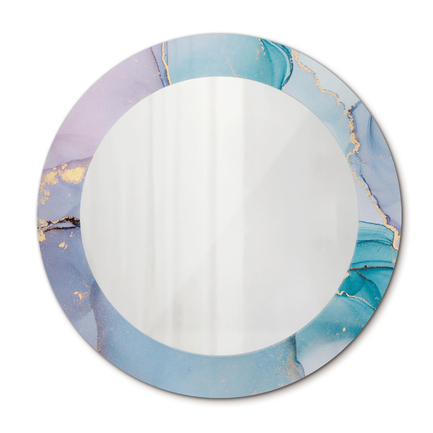 Miroir de salle de bain 60cm rond sans cadre fluide abstrait