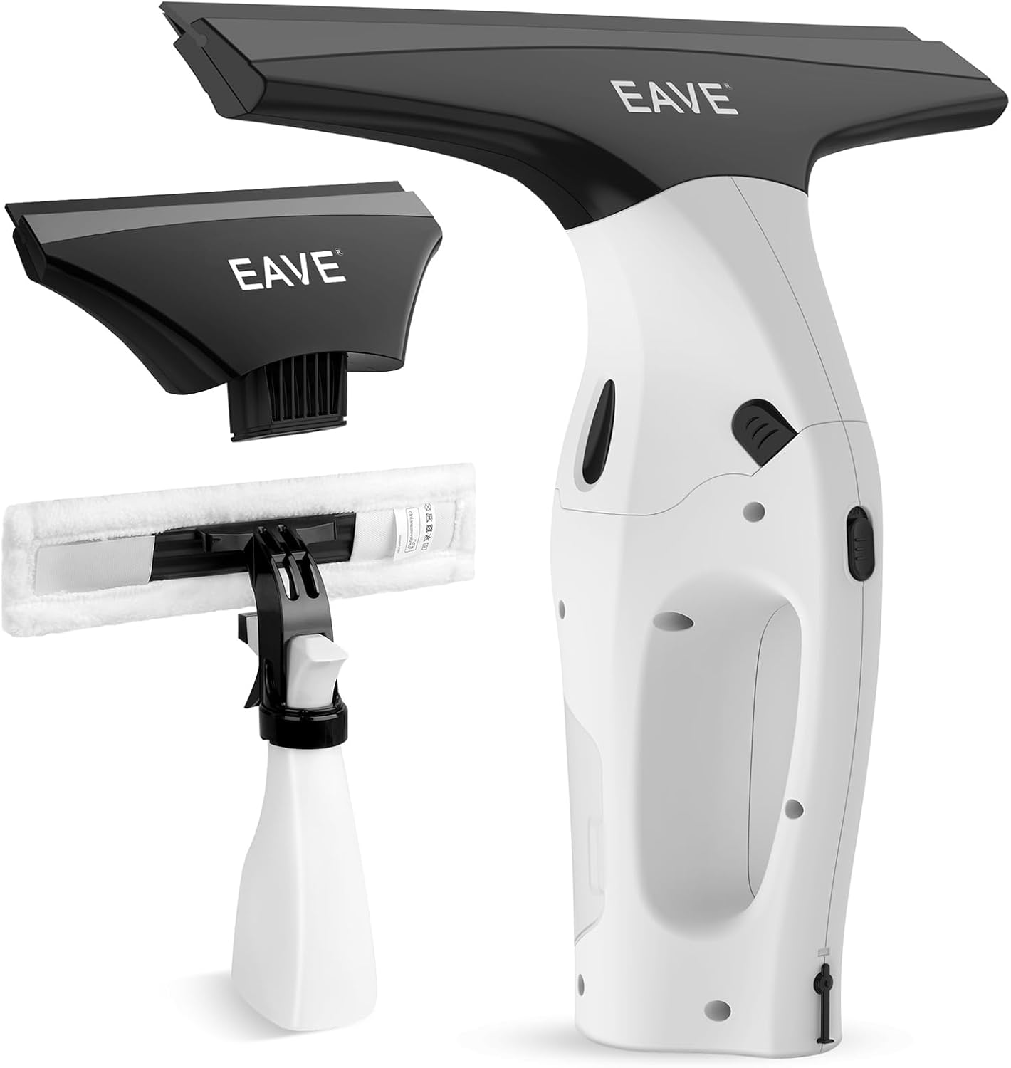 Eave Window Vacuum Squeegee Cordless, Electric Window Cleaner Kit with 11" & 6.7" Squeegee Blades, 2000Pa Vacuum Squeegee with 45min Battery Life & 270ml Water Tank, Suitable for Windows, Mirrors