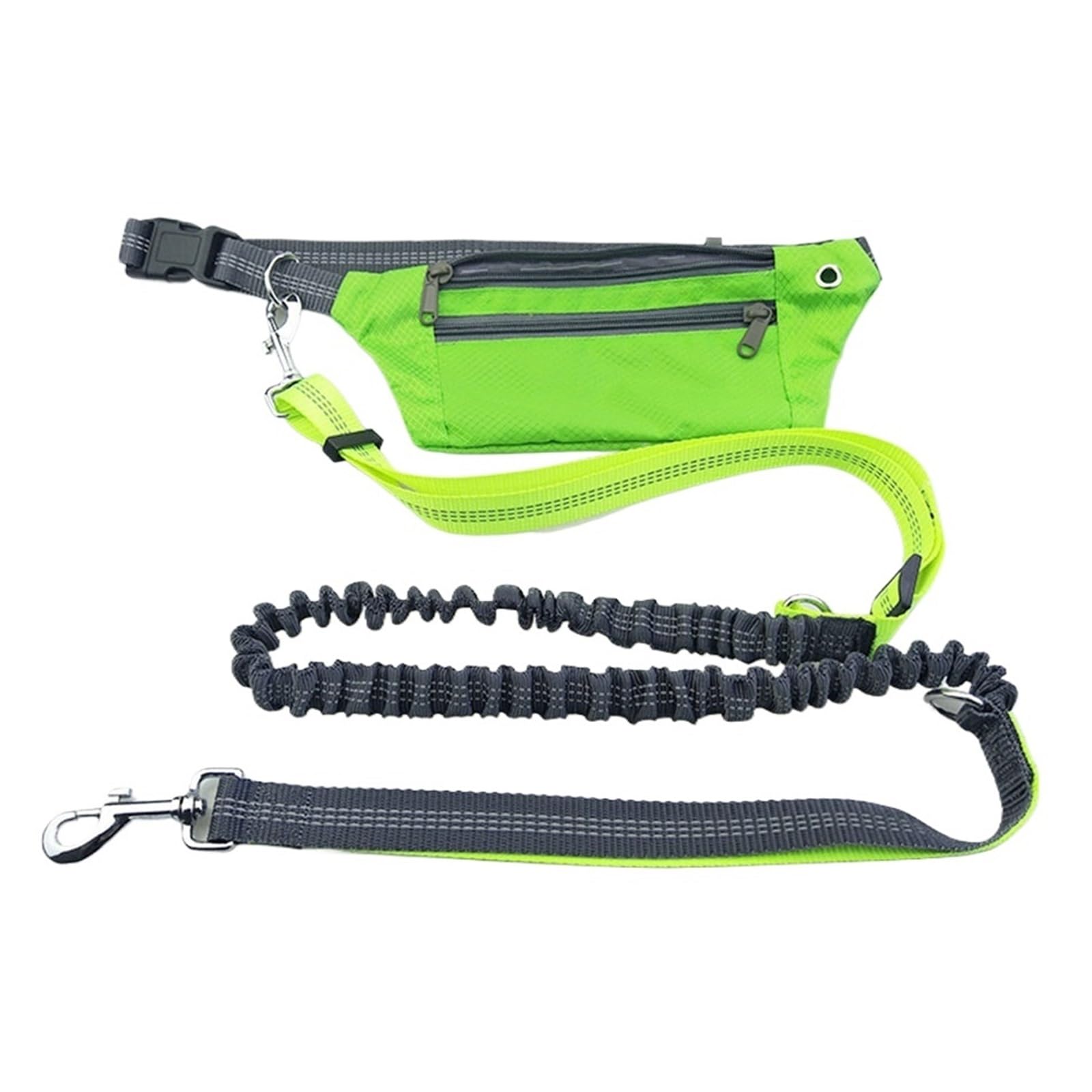 Hunde-Laufgurt Hunde Taille Tasche Hände Frei Multifunktions Hund Gürtel Laufen Elastizität Einstellbare Hundeleinen(Green)