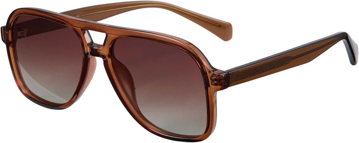 Cyxus Oversized Aviator Sunglasses for Women Men Acetate Frame Polarized Lens UV Protection for Outdoor P1581