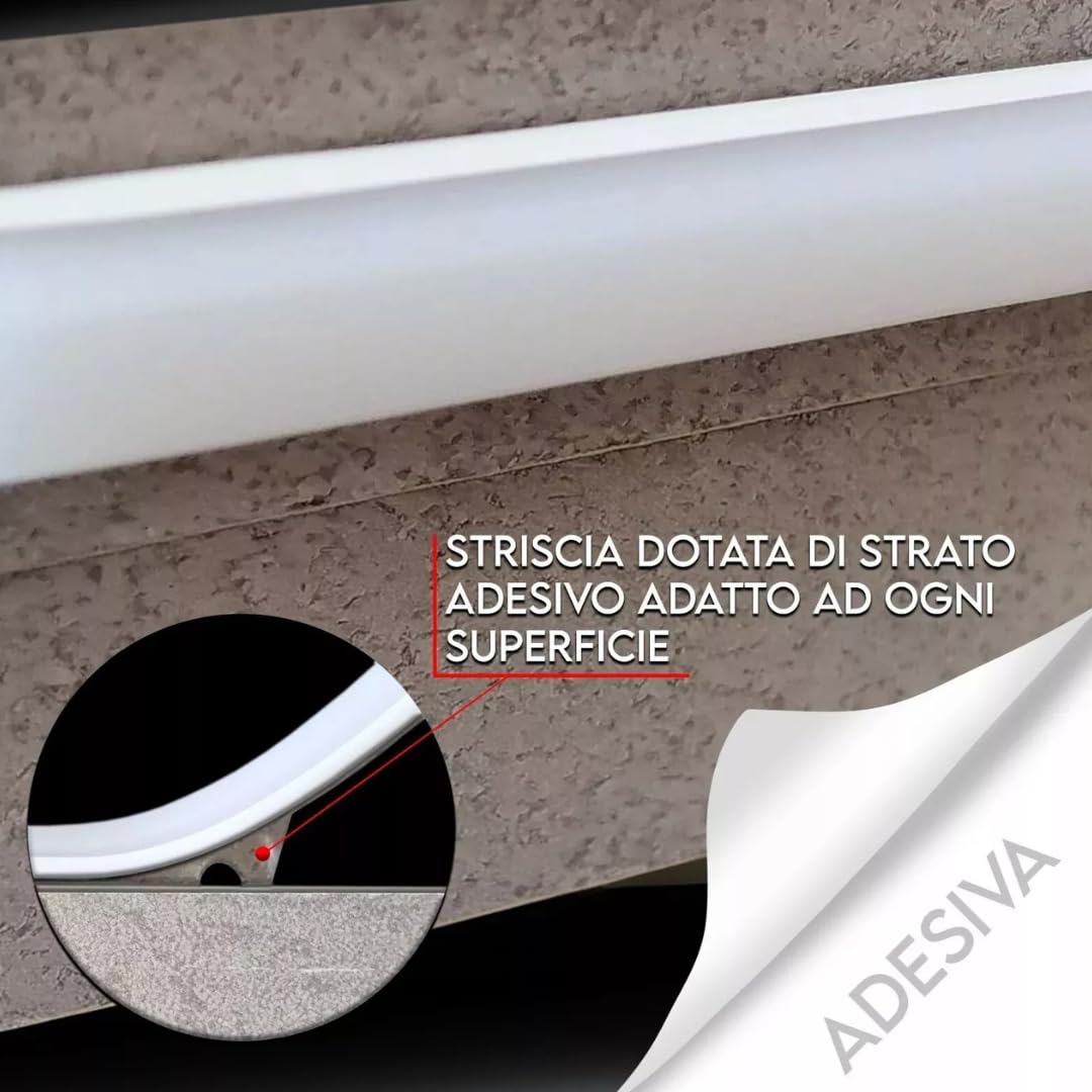 MAKA Striscia Led Cob Adesiva, Striscia LED 220V Alta Luminosità, 288 Luci al Metro - Ip65 Impermeabile - 12W/m, Luce Effetto Neon Diverse Misure e Colori Decorazione (Bianco freddo 6500K, 15 metri)
