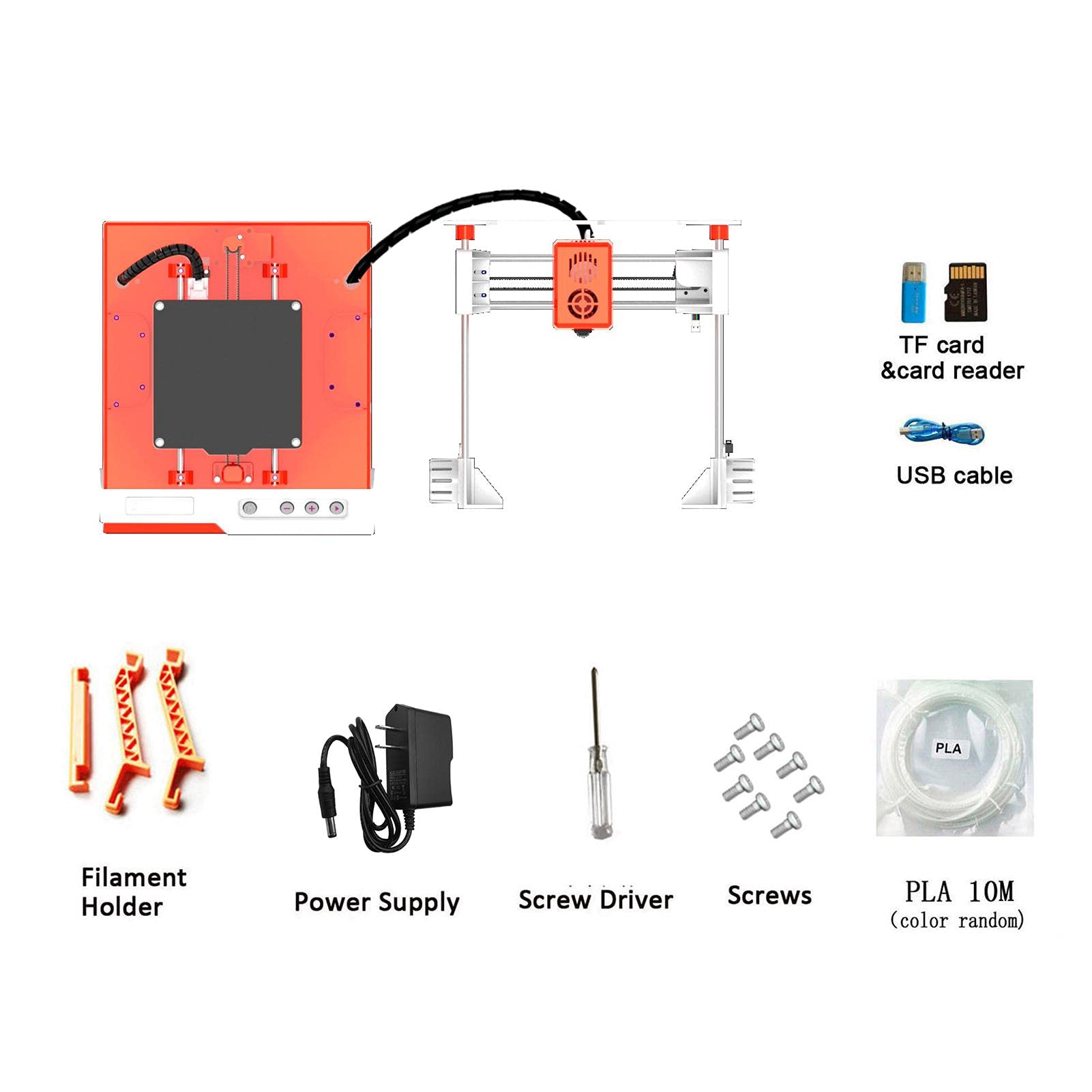 Impresoras 3D, filamento de Impresora 3D, Impresora 3D, Mini Kit de Impresora 3D de Escritorio K1 - Tamaño de impresión de 100 x 100 x 100 mm para educación doméstica (Enchufe del Reino Unido)