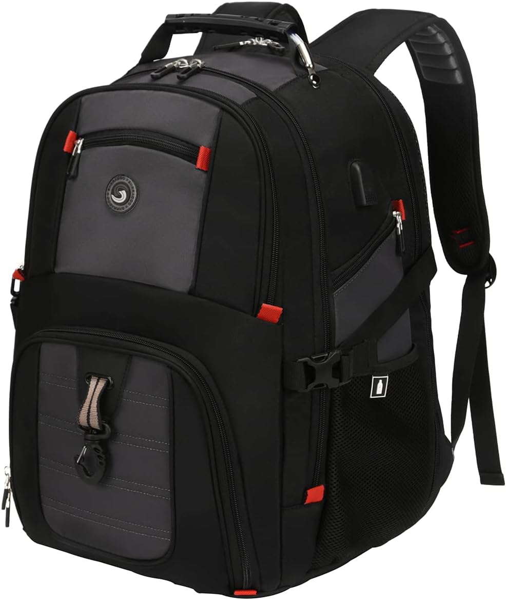 Extra Large 50L Travel Laptop Backpack with combination lock, College High School Backpack Airline Approved Business Work Bag Fits 17 Inch Computer for Men Women