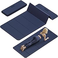 HAHE Foldable Yoga Mat 74x32x1/3" Thick Non-Slip TPE Pilates Mat for Travel, Home Workout, Camping & Floor Exercises