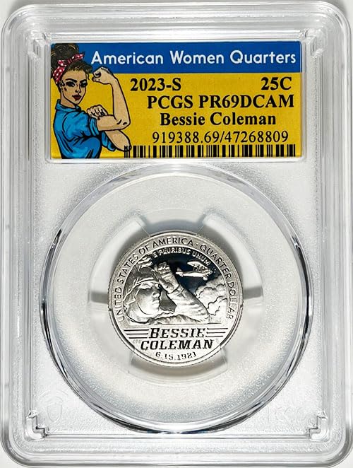 2023 S Clad Proof American Women Quarter Bessie Coleman PR 69 DCAM Rosie Label PCGS