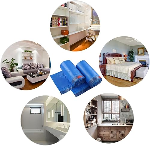 Miniatura 7 de Fiaze - Bolsas de basura con cordón de 13 galones, 200 unidades (azul)