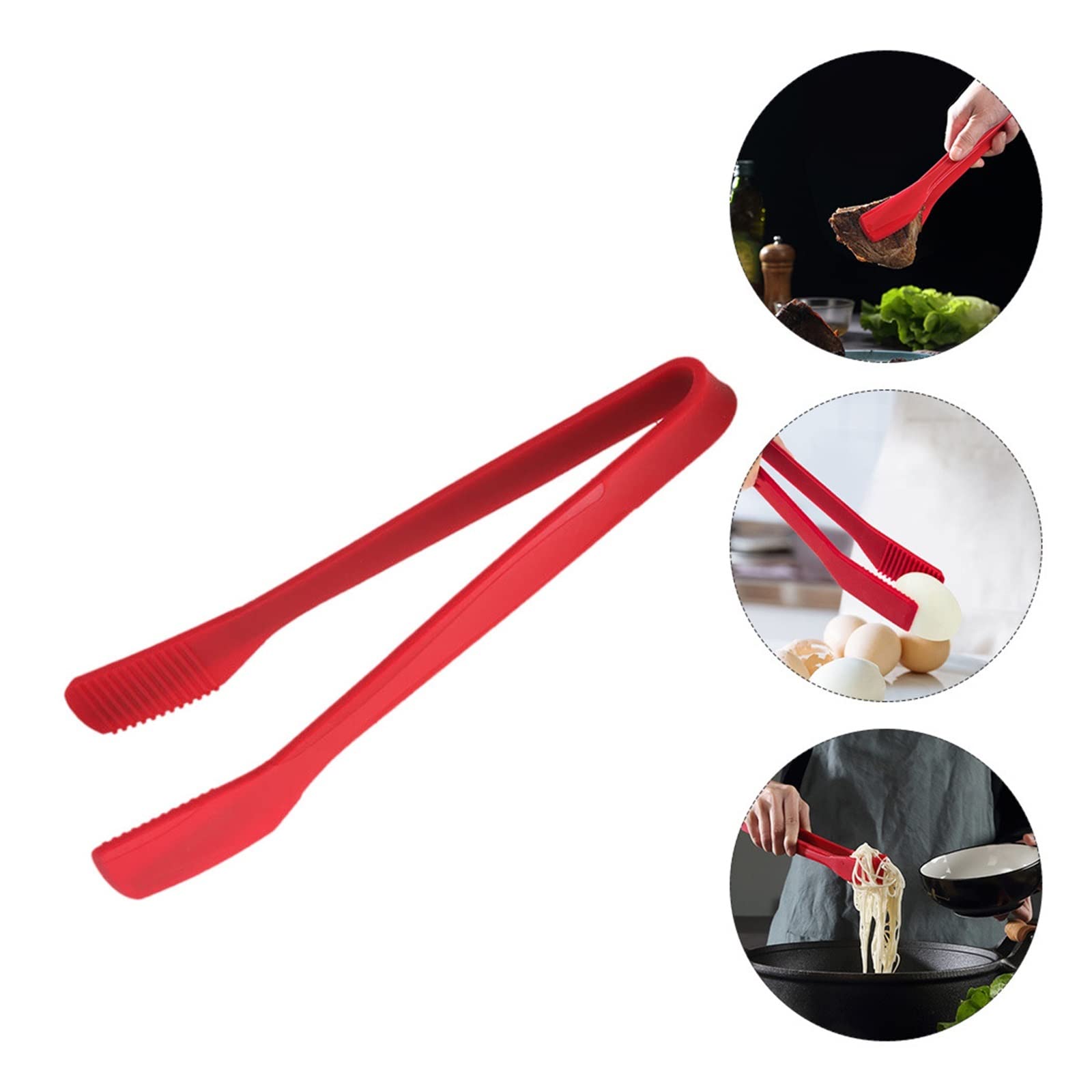 Pinzas de cocina, Pinzas de Cocina Silicona Rojas 28x3,5cm