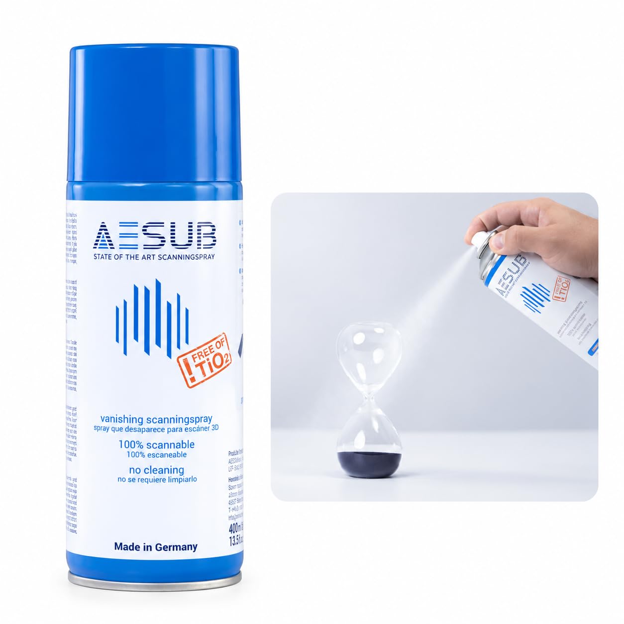 3DMakerpro 3D Scanner Scanning Spray, Use for Transparent, Black, and Reflective Surfaces, 400ml/13Oz