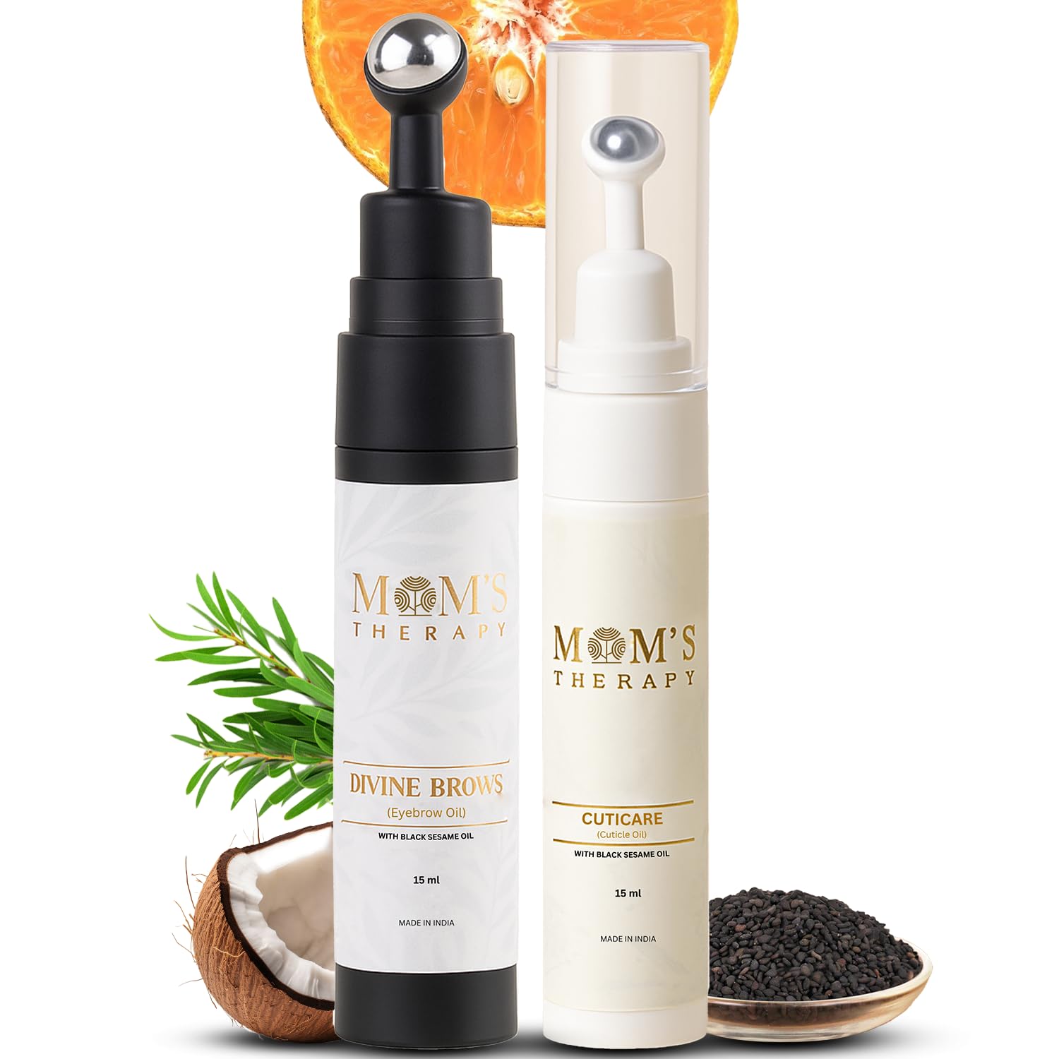 MOM’S THERAPY Eyebrow Growth Oil Infused with Castor, Black Sesame & Vitamin E for Thicker Brows - Nail and Cuticle Oil w/Lavender, Orange & Tea Tree for Nourished Cuticles - Roll-On Set (15ML Each)-picture-14