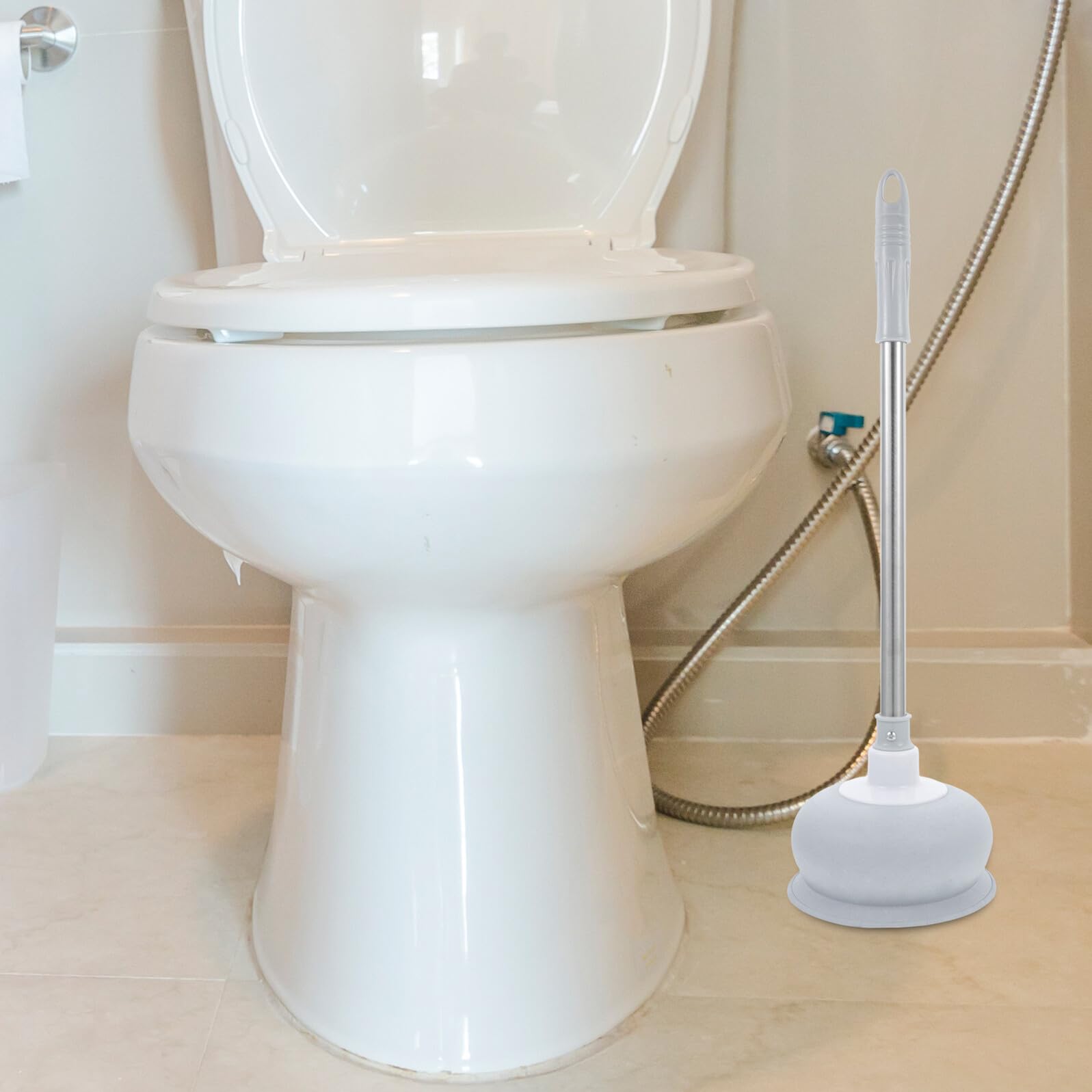 Angoily 2 Stück Toilettenpömpel mit Langem Griff und Robustem Saugnapf aus Verschleißfestem Material für Bad Küche und Waschbecken Abflussreiniger gegen Verstopfungen